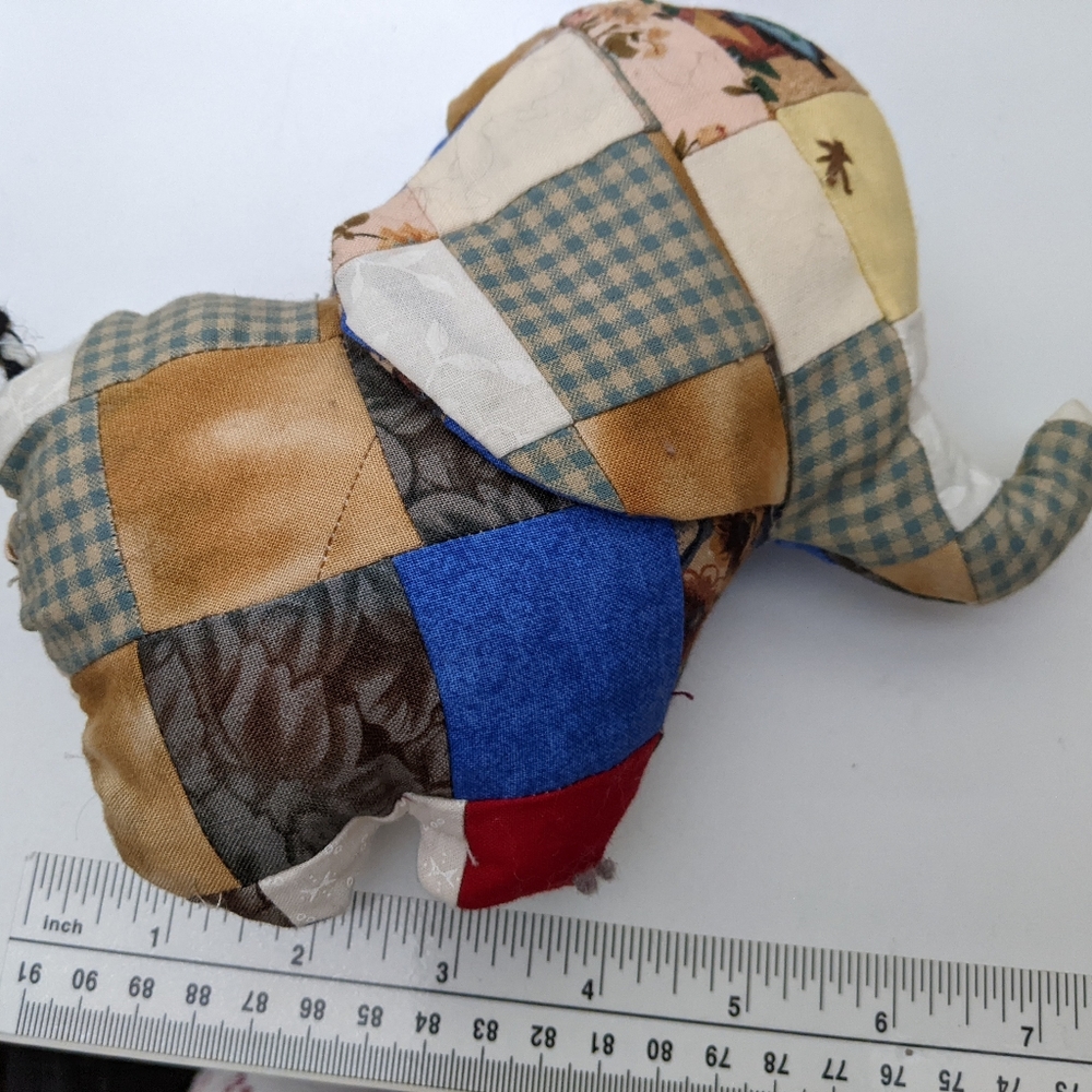 Patches -a Patchwork Stuffed Elephant, Handmade in USA with quilter's cotton